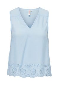 only - ONLY Bluzka 15296317 Niebieski Regular Fit. Kolor: niebieski. Materiał: wiskoza