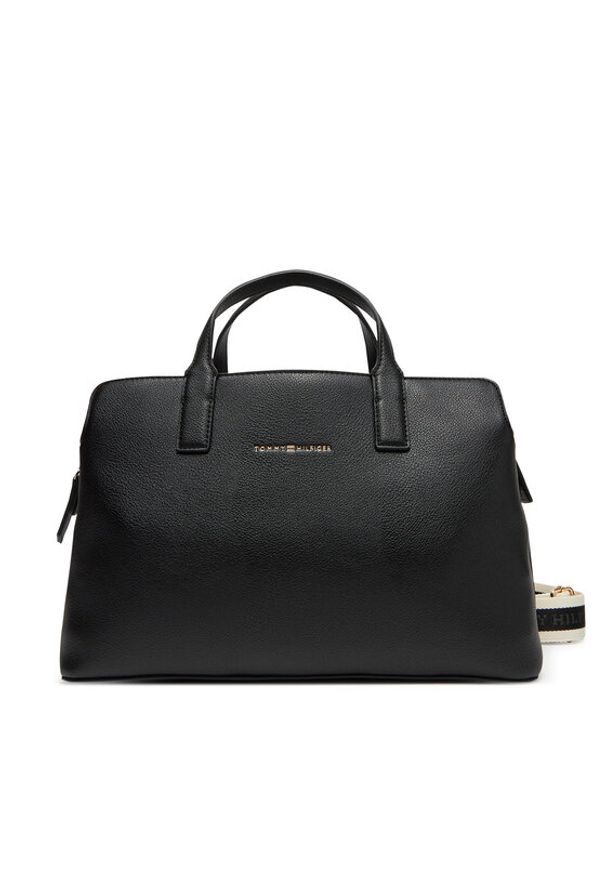 TOMMY HILFIGER - Tommy Hilfiger Torebka AW0AW17634 Czarny. Kolor: czarny. Materiał: skórzane