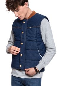 Lee - MĘSKI BEZRĘKAWNIK LEE PADDED VEST RINSE L87MGT36. Kolor: niebieski. Długość rękawa: bez rękawów #6