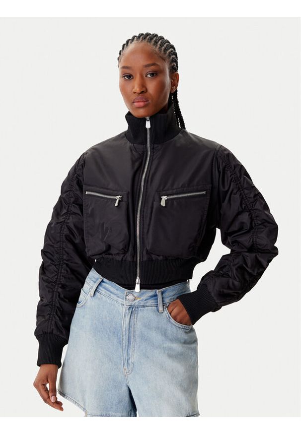 Pinko - PINKO Kurtka bomber 105339 A2OI Czarny Regular Fit. Kolor: czarny. Materiał: syntetyk