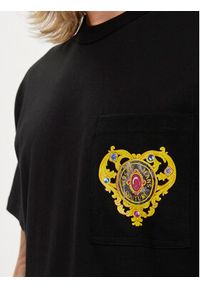Versace Jeans Couture T-Shirt 76GAHL01 Czarny Regular Fit. Kolor: czarny. Materiał: bawełna