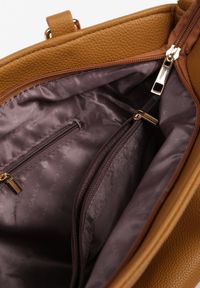 Renee - Brązowa Torebka Typu Shopper z Ozdobnymi Rączkami i Paskiem na Ramię Idaloriela. Kolor: brązowy. Styl: elegancki, casual. Rodzaj torebki: na ramię #3