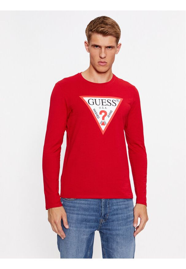 Guess Longsleeve M2YI31 I3Z14 Czerwony Regular Fit. Kolor: czerwony. Materiał: bawełna. Długość rękawa: długi rękaw