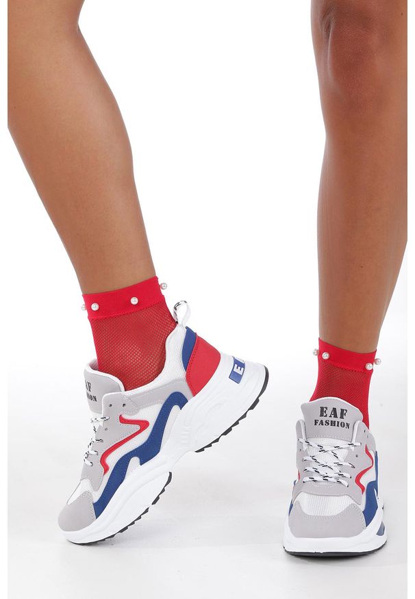 Casu - Wielokolorowe buty sportowe sneakersy sznurowane casu c08/7. Kolor: wielokolorowy. Materiał: skóra ekologiczna, materiał. Szerokość cholewki: normalna. Wzór: kolorowy. Sezon: lato, wiosna