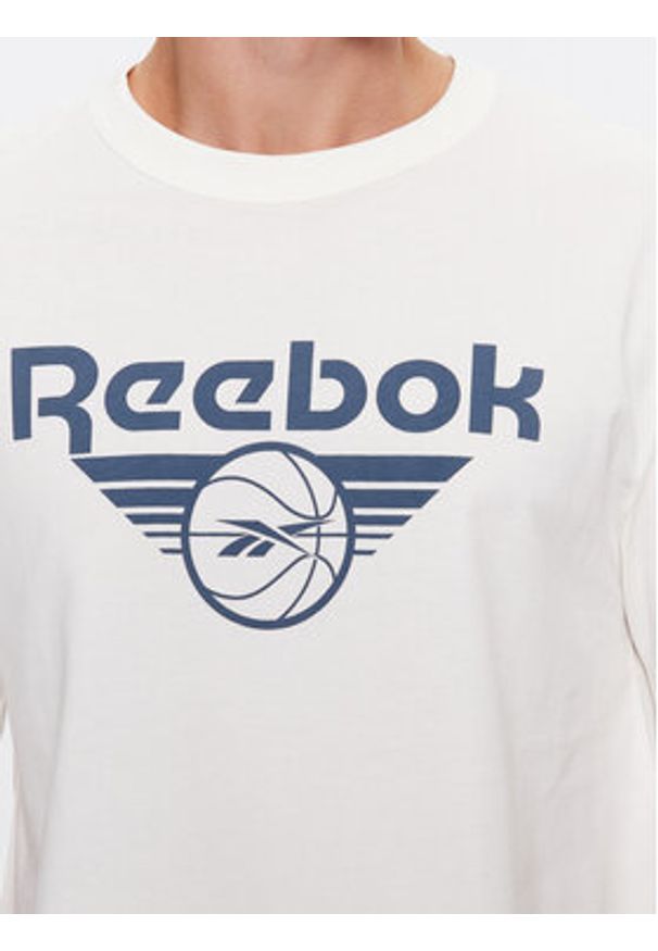 Reebok T-Shirt Basketball IL4435 Biały Regular Fit. Kolor: biały. Materiał: bawełna