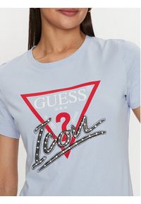 Guess T-Shirt Icon W4YI32 I3Z14 Niebieski Regular Fit. Kolor: niebieski. Materiał: bawełna