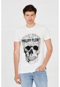 Philipp Plein - PHILIPP PLEIN Męski t-shirt biały z popękaną czaszką, Rozmiar XXL. Kolor: biały #1