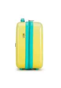 Wittchen - Kosmetyczka podróżna z ABS-u z nadrukiem żółta. Kolor: żółty. Wzór: nadruk #2