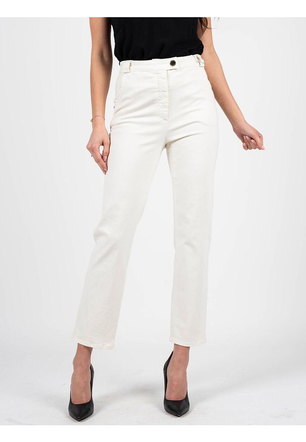 Patrizia Pepe Jeansy | 2J2283 A6W8 | Kobieta | Kremowy. Okazja: na co dzień. Stan: podwyższony. Kolor: kremowy. Wzór: aplikacja. Styl: casual