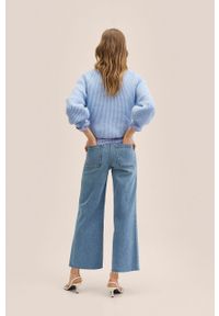 mango - Mango jeansy Catherin damskie high waist. Stan: podwyższony. Kolor: niebieski