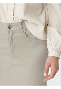 only - ONLY Spódnica jeansowa Lola 15318146 Beżowy Regular Fit. Kolor: beżowy. Materiał: bawełna #6