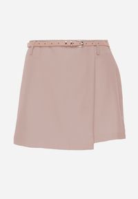 Born2be - Różowe Eleganckie Spódnico-Szorty z Wąskim Paskiem z Klamerką Azaernixi. Okazja: na co dzień, do pracy. Kolor: różowy. Styl: elegancki #4