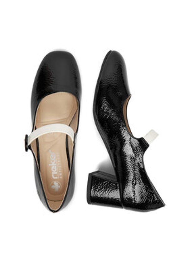 Rieker Półbuty 44752-00 Czarny. Kolor: czarny. Materiał: materiał, syntetyk