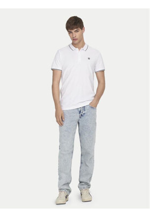 Only & Sons Polo Fletcher 22024827 Biały Regular Fit. Typ kołnierza: polo. Kolor: biały. Materiał: bawełna