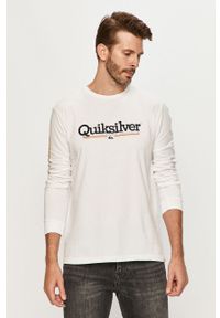 Quiksilver - Longsleeve. Okazja: na co dzień. Kolor: biały. Materiał: bawełna, dzianina. Długość rękawa: długi rękaw. Wzór: nadruk. Styl: casual #1