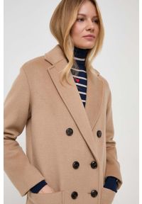 MAX&Co. płaszcz z domieszką wełny kolor brązowy przejściowy oversize. Kolor: brązowy. Materiał: wełna. Styl: klasyczny #3
