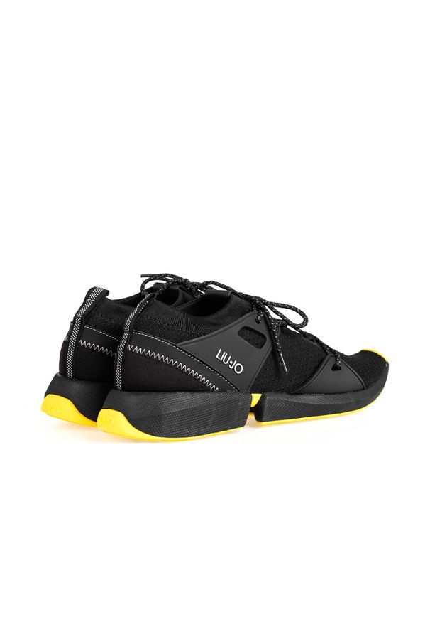 Liu Jo - Liu-Jo Sneakersy | B69045 TX022 | Kobieta | Czarny, Żółty. Kolor: czarny, wielokolorowy, żółty. Materiał: materiał, skóra ekologiczna. Wzór: aplikacja