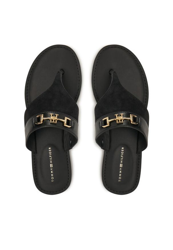 TOMMY HILFIGER - Tommy Hilfiger Japonki FW0FW08506 Czarny. Kolor: czarny. Materiał: skóra