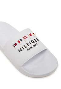 TOMMY HILFIGER - Tommy Hilfiger Klapki Flags Pool Slide FM0FM05431 Biały. Kolor: biały. Materiał: skóra #6