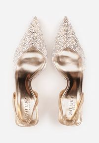 Renee - Szampańskie Czółenka z Przezroczystą Cholewką Ozdobione Perełkami i Cyrkoniami Karenetia. Kolor: złoty. Szerokość cholewki: normalna. Wzór: aplikacja. Styl: elegancki #4