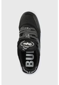 Buffalo buty Flat CPX kolor czarny. Nosek buta: okrągły. Zapięcie: sznurówki. Kolor: czarny. Materiał: materiał. Obcas: na platformie