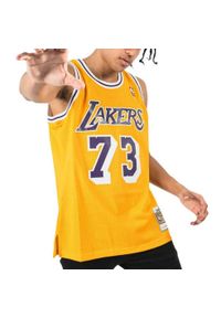 Koszulka męska do koszykówki Mitchell & Ness LA Lakers NBA Jersey Dennis Rodman. Kolor: żółty. Materiał: jersey. Sport: koszykówka