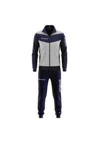 Givova Luxury Sport Set 4xl - jasnoszary/niebieski, oddychający bawełna. Kolor: wielokolorowy, niebieski. Materiał: bawełna. Sport: piłka nożna