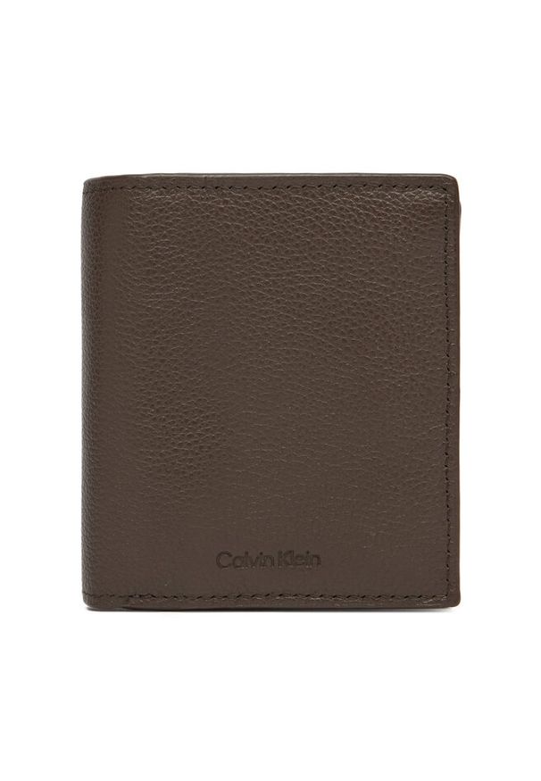 Duży Portfel Męski Calvin Klein. Kolor: brązowy