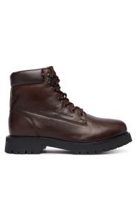 TOMMY HILFIGER - Tommy Hilfiger Trapery Flex Th Outdoor Rs FM0FM05600 Brązowy. Kolor: brązowy. Materiał: skóra