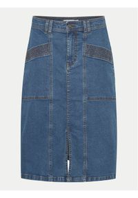 Fransa Spódnica jeansowa 20614465 Niebieski Regular Fit. Kolor: niebieski. Materiał: bawełna