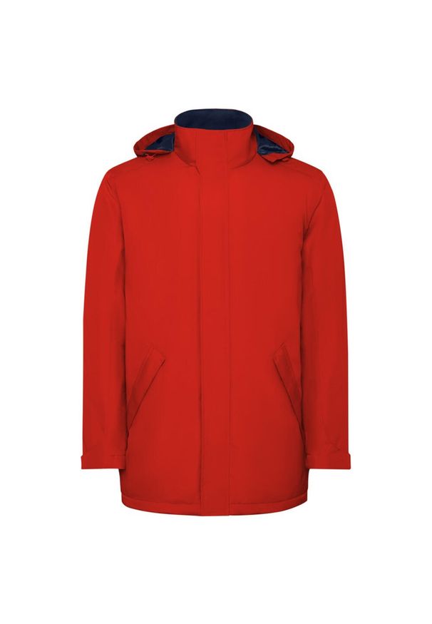 ROLY - Męska Ocieplana Parka America. Kolor: czerwony. Materiał: puch. Sport: turystyka piesza