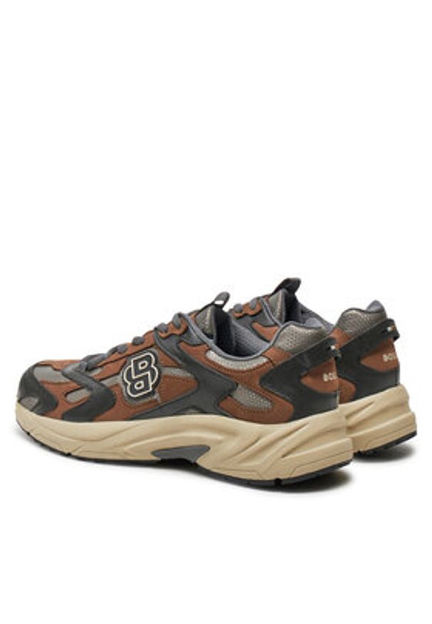 BOSS - Boss Sneakersy 50529534 Brązowy. Kolor: brązowy. Materiał: materiał