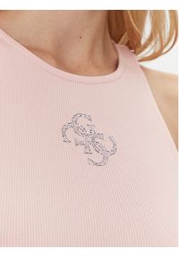 Guess Top W5GP57 KCV52 Różowy Slim Fit. Kolor: różowy. Materiał: syntetyk #4