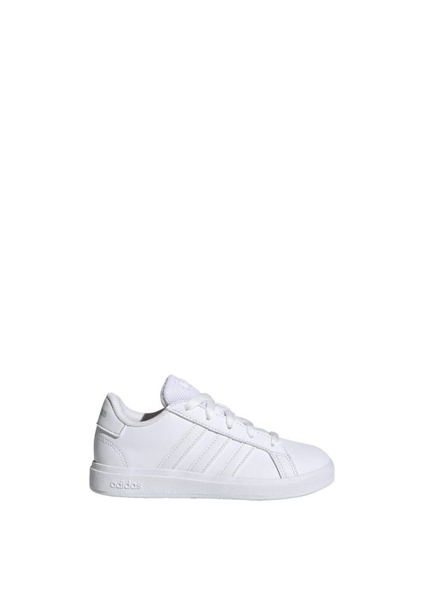 Buty do chodzenia dla dzieci Adidas Grand Court Lifestyle Tennis Lace-Up. Kolor: szary, biały, wielokolorowy. Materiał: syntetyk, materiał. Sport: turystyka piesza