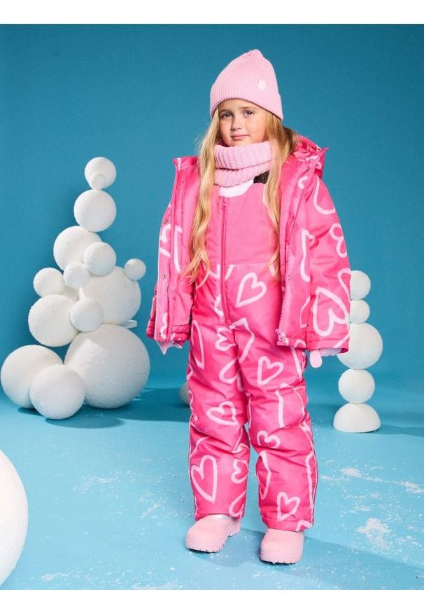 Sinsay - Spodnie na szelkach - różowy. Kolor: różowy