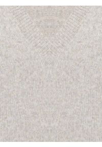 Big-Star - Sweter damski v-neck z dodatkiem wełny beżowy Violina 801. Kolor: beżowy. Materiał: wełna. Styl: elegancki