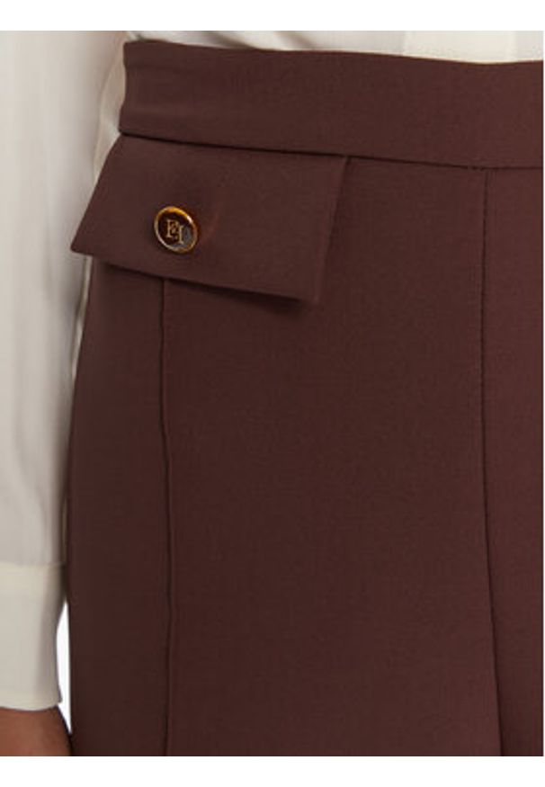 Elisabetta Franchi Spodnie materiałowe PA-121-56E2-V380 Brązowy Regular Fit. Kolor: brązowy. Materiał: syntetyk