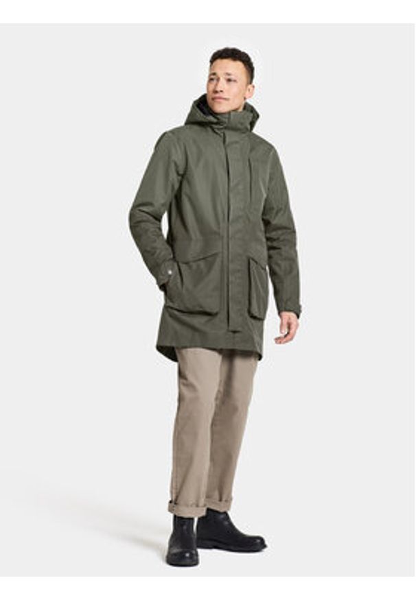 Didriksons Parka Andreas Usx Parka 505085 Zielony Standard Fit. Kolor: zielony. Materiał: syntetyk