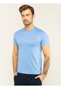 Polo Ralph Lauren T-Shirt 710740727 Błękitny Slim Fit. Typ kołnierza: polo. Kolor: niebieski. Materiał: bawełna