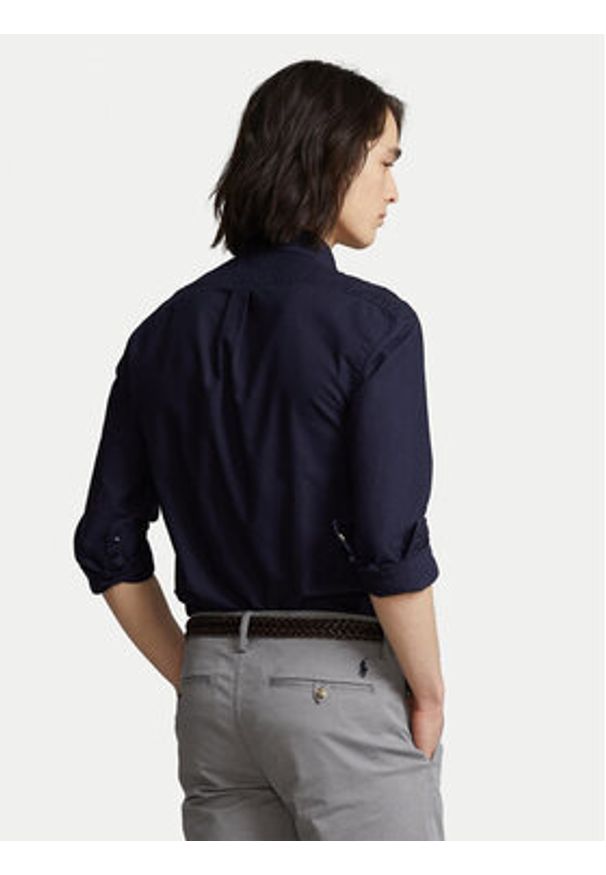 Polo Ralph Lauren Koszula Bsr 710723610 Granatowy Slim Fit. Typ kołnierza: polo. Kolor: niebieski. Materiał: bawełna