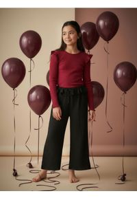 Sinsay - Spodnie z szeroką nogawką - czarny. Kolor: czarny #1