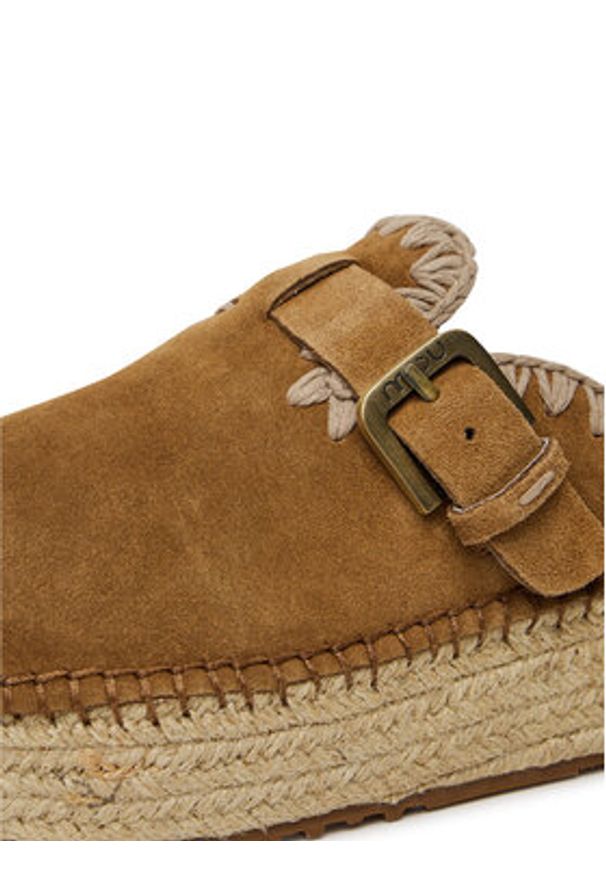 Mou Espadryle Jute clog plain MU.SW641000A Brązowy. Kolor: brązowy. Materiał: zamsz, skóra