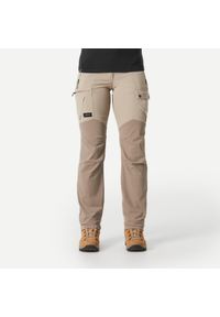 FORCLAZ - Spodnie trekkingowe damskie Forclaz MT500. Kolor: beżowy, szary, wielokolorowy. Materiał: tkanina, materiał