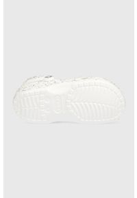 Crocs klapki dziecięce CLASSIC STARRY GLITTER kolor srebrny. Nosek buta: okrągły. Kolor: srebrny #5