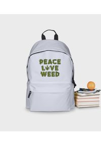 MegaKoszulki - Plecak szkolny Peace Love Weed #1