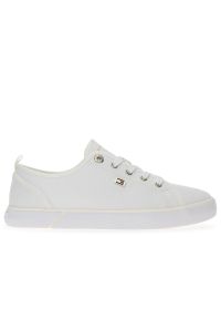 TOMMY HILFIGER - Buty Tommy Hilfiger Vulc Canvas FW0FW08063-YBS - białe. Okazja: na co dzień. Kolor: biały. Materiał: guma, tkanina, poliester, bawełna. Szerokość cholewki: normalna