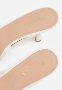 Born2be - Białe Siateczkowe Klapki na Szpilce z Koronką Sephaphine. Okazja: na co dzień. Kolor: biały. Materiał: koronka. Wzór: koronka. Obcas: na szpilce. Styl: casual, elegancki #9