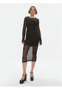 Please Sukienka koktajlowa A1VNCAP000 Czarny Slim Fit. Kolor: czarny. Materiał: syntetyk. Styl: wizytowy