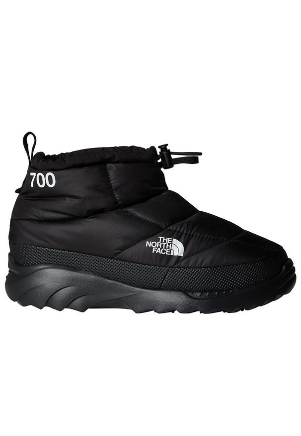 Buty męskie The North Face Nuptse Traction Chukka 0A8DAAKX71 - czarne. Okazja: na co dzień, na spacer. Kolor: czarny. Materiał: poliester, dresówka, puch, tkanina. Szerokość cholewki: normalna. Sezon: zima. Styl: casual