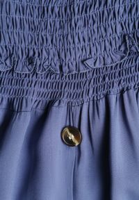 Born2be - Granatowy 2-częściowy Komplet Bawełniany z Topem i Spódnicą Maxi Semija. Kolor: niebieski. Materiał: bawełna. Wzór: aplikacja, gładki #7